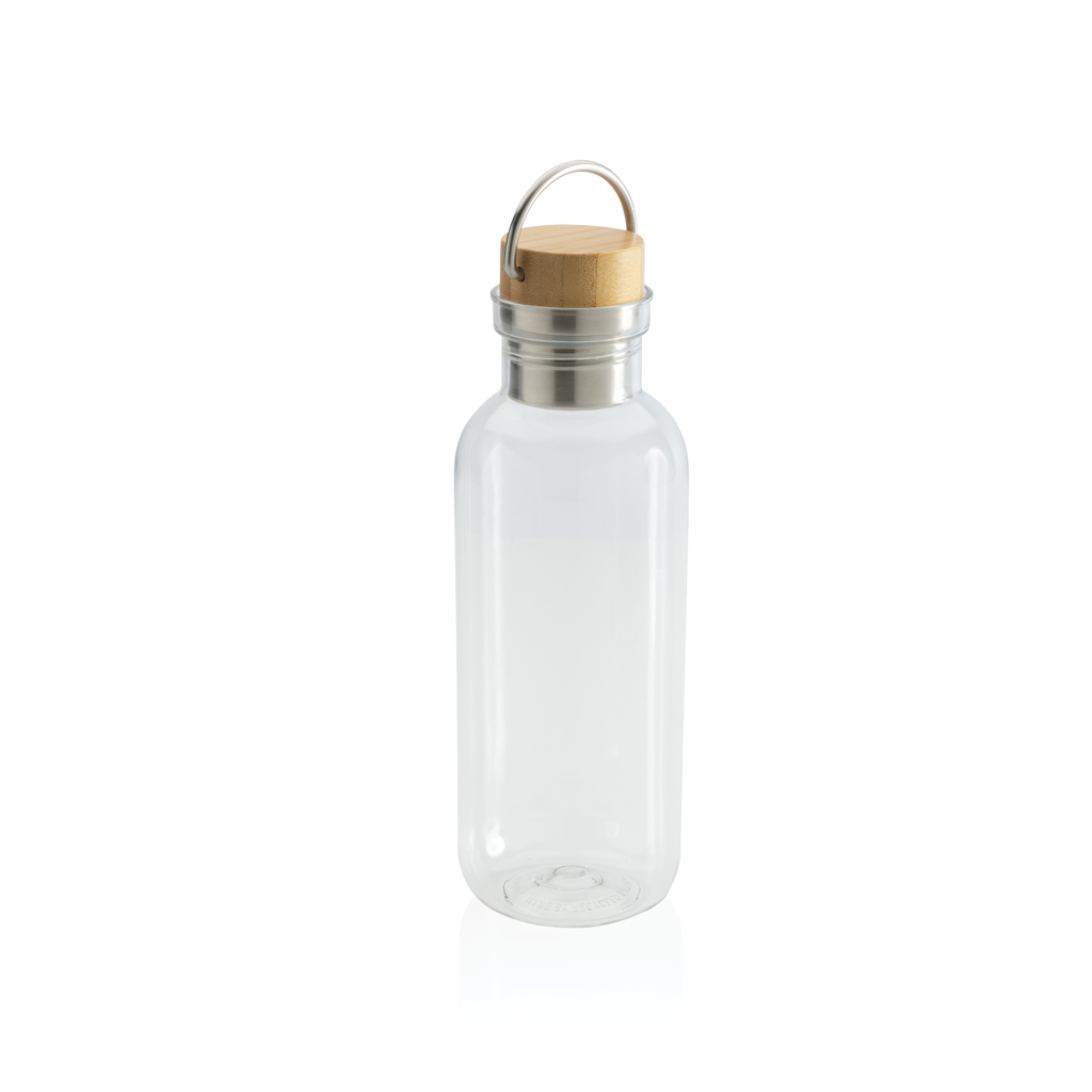 RCS RPET bottle with bamboo lid and handle
